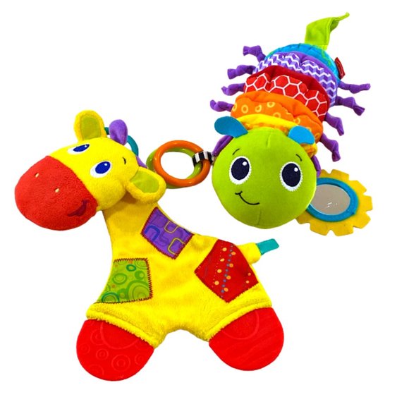 Infantino Hug & Tug Musical Bug Caterpillar Toy & Bright Starts Giraffe Teether - Picture 1 of 10